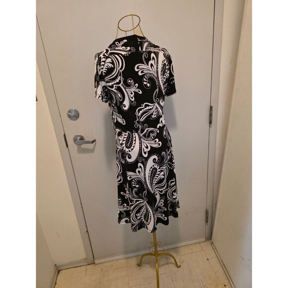 Spense Black White Women's Dress Size 6 Polyester Spandex - Picture 8 of 16